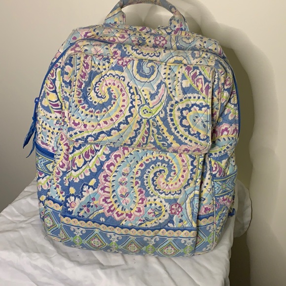 Vera Bradley Multicolored Blue Paisley Backpack - Picture 1 of 10